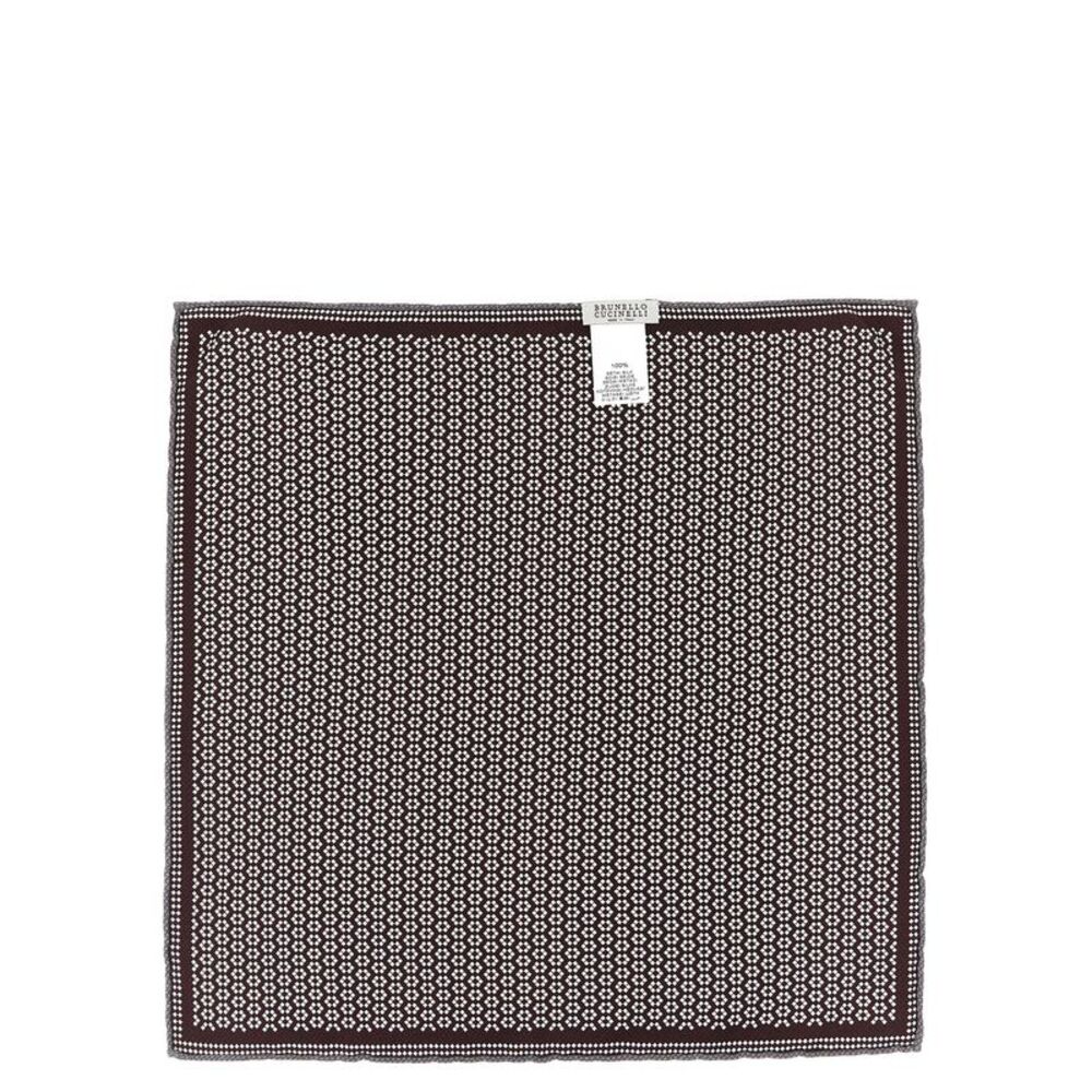 Brunello Cucinelli Multicolor Silk Pocket Men's Square - Picture 2 of 3
